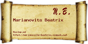 Marianovits Beatrix névjegykártya