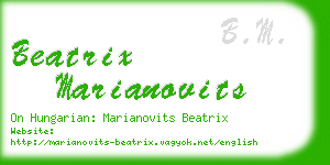 beatrix marianovits business card